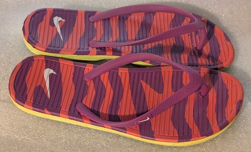 Infradito donna Nike Solarsoft taglia 8 rosa viola giallo