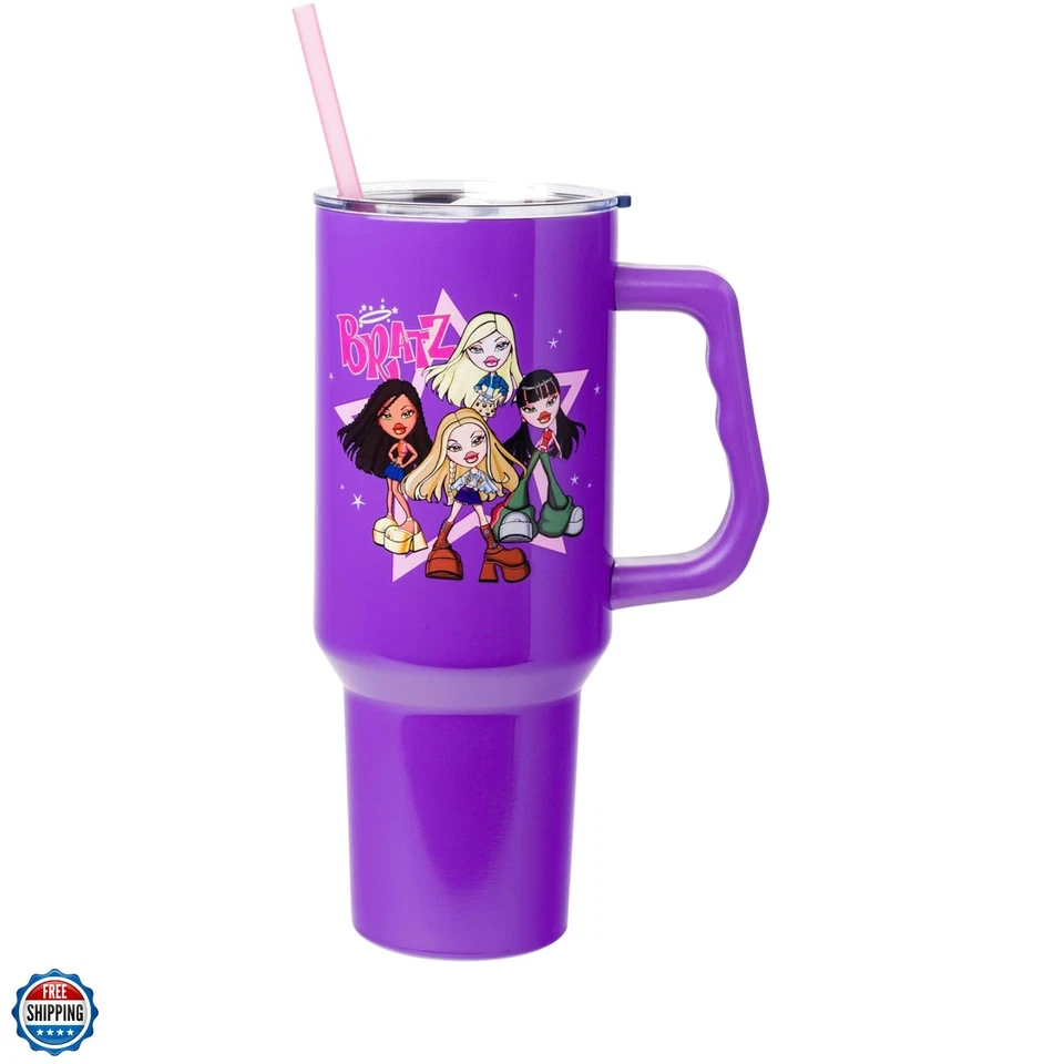 Bratz Featuring Cloe, Yasmin, Jade, and Sasha Stainless Steel Tumbler with Ha... - Image 1 of 4