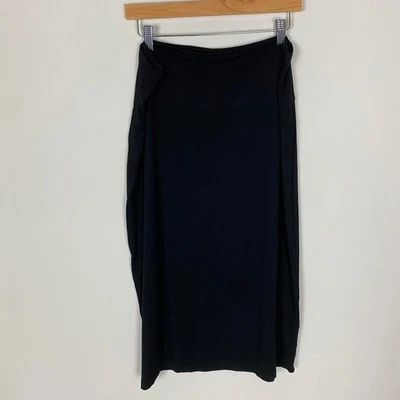 Falda midi Eileen Fisher negra elástica para mujer 2x lápiz minimalista informal liso Foto 1 de 4