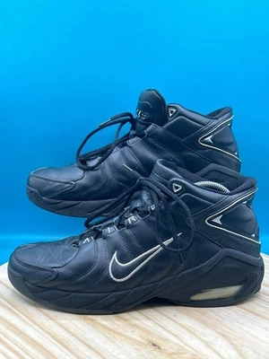 Nike Air Uptempo 040709 Athletic Men's Sz 12 Black Leather Lace Up Sneakers - Image 1 of 4