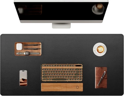 Ysagi Genuine Leather Desk Mat, 31.5"X15.8" Leather Desk Mat, Office Desk Pad, T - Image 1 of 4