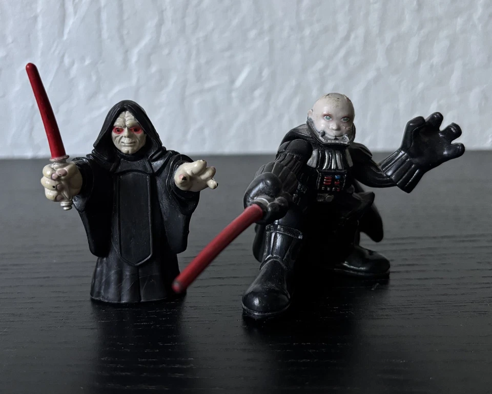 RARO EMPERADOR PALPATINE Y DARTH VADER SIN MÁSCARA STAR WARS HÉROES GALÁCTICOS JUGUETES Foto 1 de 4