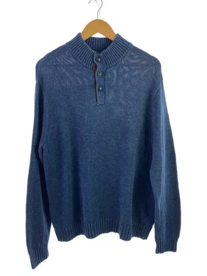 CHAPS RALPH LAUREN Elbow Patch Knit, Large, Cotton, NVY - Image 1 of 4