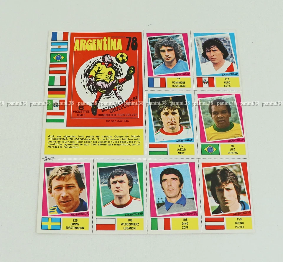 Planchette 8 Stickers "WORLD CUP - ARGENTINA 78" PANINI 1978 AGEDUCATIFS - Photo 1/1
