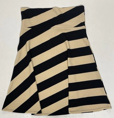 Falda LuLaRoe Azul GRANDE (10-12) Diagonal Rayas Tostada y Negra Nueva Sin Etiquetas Elástica Foto 1 de 4