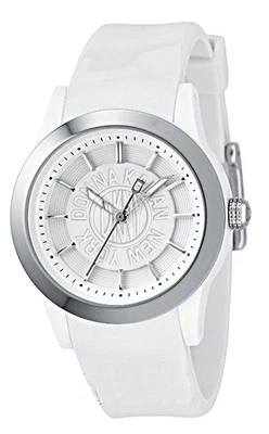 NUEVO RELOJ DKNY BLANCO POLIURETANO PLÁSTICO NOVIO DAMA, ESFERA LOGOTIPO NY4861 Foto 1 de 2