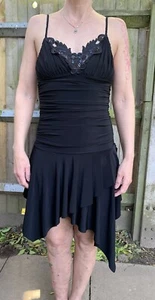Lipsy Black Dress Handkerchief Hem Ball Party Prom Xmas Size S/M - Picture 1 of 13