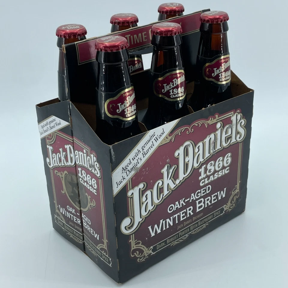 JACK DANIELS Brewery 1866 Oak Aged Classic Winter Brew EMPTY Beer Bottles 6 Pack - Image 1 of 4