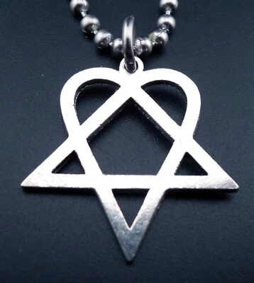 HIM Heartagram Necklace Stainless Chain New Pendant Ville Valo Love Metal Charm - Image 1 of 4