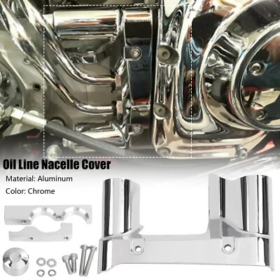 Cubierta de línea de aceite de góndola cromada para Harley Softail Deuce FXSTD Night Train Fat Boy Foto 1 de 4