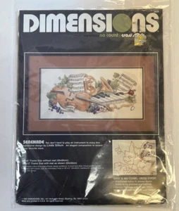 1989 Cross Stitch SERENADE #3929 SEALED PACKAGE 16” x 18” Music Piano Violin - Picture 1 of 7