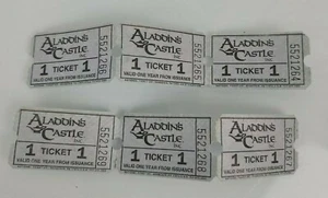 vintage lot Aladdin's Castle Racine Wisconsin Burnsville MN arcade game tickets - Bild 1 von 2