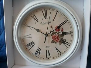 STERLING & NOBLE 12'' INSPIRATIONAL WALL CLOCK NEW  BRUSHED GOLD BEADED FINISH