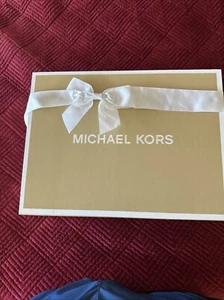 Large NEW Michael Kors Beige/White Gift Box Empty) w/ Ribbon&Tissue 14.5X11"X5” - Picture 1 of 6