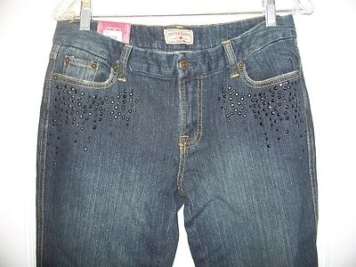 Steve & Barry's Women's Size 10 Denim Jeans Bootcut Studded Decor Stretch NWT - Image 1 of 3