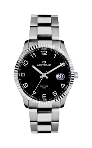 Watch Lorenz 030183BB, 39mm, only Time Quartz Black Steel, Date Display, 10ATM - Picture 1 of 3