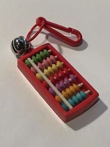 Vintage 1980s Plastic Clip Bell Charm Abacus Red 80s Charm [588w] - Picture 1 of 2