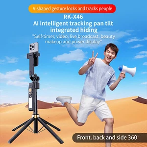 Smart Tracking Treppiede Rotazione 360° Luce di Riempimento No App Necessaria per Live Streaming - Foto 1 di 12