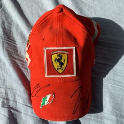 Ferrari Autographed Cap Hat Kimi Raikkonen Felipe Massa F1 Signed Japan GP PUMA - Image 1 of 4
