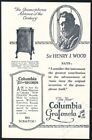1923 Sir Henry Wood Portrait Columbia Grafonola Phonograph Vintage Print Ad