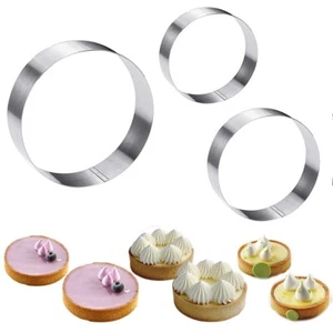 Large Round Cake Ring Set 4/6/8 Inch Biscuit Cutter Stainless Steel Circle DIY - Picture 1 of 9