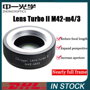 ZHONGYI Lens Turbo II M42-M43 Adapter for M42 Lens to Panasonic Olympus M4/3 M43