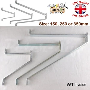 1 x Supporti per Mensole Staffe in Metallo Rinforzato Zincato 3 Misure 150 250 350 mm - Foto 1 di 4