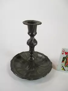 ANTIQUE German ? 18th Century? PEWTER CANDLE STICK HOLDER - Picture 1 of 12