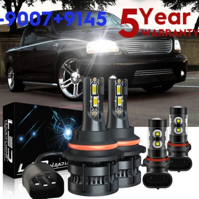 For Ford F150 1999 2000 2001 2002 2003 6000K LED Headlight Fog Light Bulbs Kit - Image 1 of 4