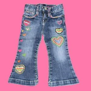 KIDS BABY GAP EMBROIDERED FLARE JEANS - Picture 1 of 4