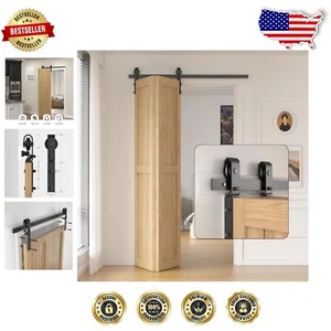 Smooth-Glide 48" Bi-Folding Door Hardware with Nylon Rollers, Easy Install - Picture 1 of 9