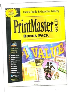 1995 Printmaster Gold Bonus Pack Users Guide Graphics Gallery BOOK Only No CD - Imagen 1 de 12
