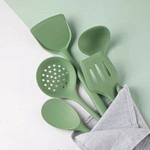Kitchen Utensil Set of 5 Piece Silicone Heat Resistant Kitchen Spoon Cook Tools - Picture 1 of 3