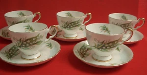 5 X TOSKANISCHE GEBURTSTAGE BLUMEN ~ MAIGLÖCKCHEN ~ TEETASSEN & UNTERTASSEN - Bild 1 von 6