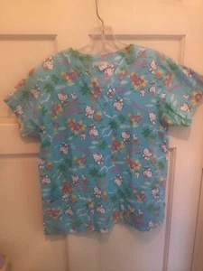 Hello Kitty Hawaii Aloha Scrub Size XS - Picture 1 of 6