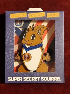 National Security Agency SUPER SECRET SQUIRREL Wooden Pull-Tab Ornament, NEW! - Picture 1 of 6