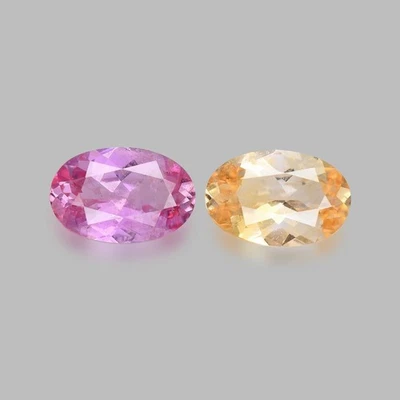 0.97cts/2pcs GIT CERTIFIED NATURAL CEYLON PINK YELLOW SAPPHIRE REVERSE PAIR - Image 1 of 2