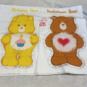 VTG Care Bears Cut & Sew Fabric Panel Tenderheart & Birthday Bear 1983 - Bild 1 von 5