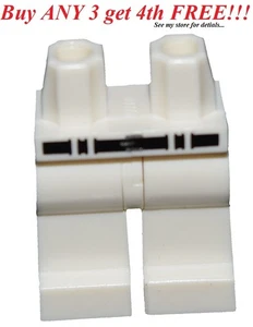 ☀️NEW LEGO WHITE Hips Legs w/ Black Belt Silver Buckle & Belt Loops - Picture 1 of 3