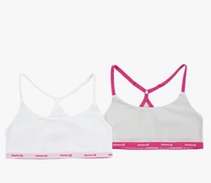 Girls Bra Lot Of 2 Size XS HURLEY Size 3-4 Pink Used Fits Size 2-4 Kids - Picture 1 of 10