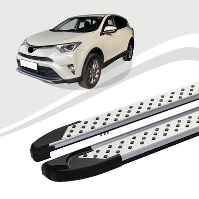 Pedane Adatte Per Toyota Rav 4 Dal 12/2012 Al 12/2016 ALMO Argento Con - Immagine 1 di 4