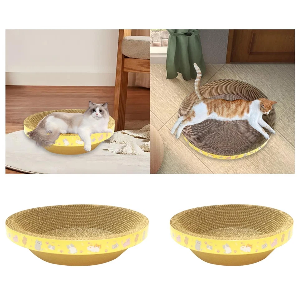 Round Cardboard Cat Scratcher Bed Furniture Protection for Small Medium Large - Image 1 of 1