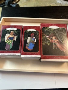 3 Hallmark Handcrafted Angel Ornaments Celebration of Angels Soaring with Angels - Picture 1 of 7