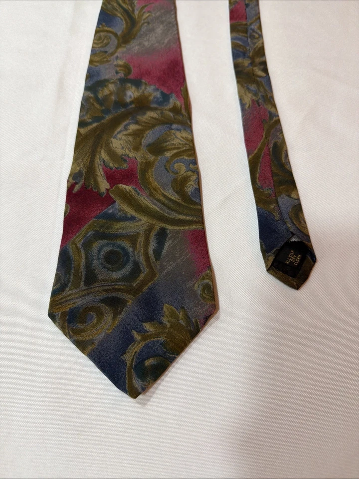 Corbata para hombre Karl Lagerfeld Art Nouveau patrón barroco multicolor 100 % seda Foto 1 de 3