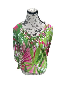 Hermosa blusa colorida SS roja rubí talla PM - Imagen 1 de 4
