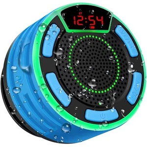 IPX7 Altoparlante Impermeabile, Altoparlanti Doccia Wireless Portatili Bluetooth con LED... - Foto 1 di 7