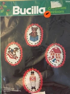 Bucilla Christmas Heirloom Antique Toys Stitchery Kit Makes 4 Ornaments - Picture 1 of 4