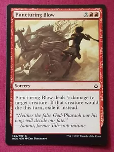 Magic The Gathering HOUR OF DEVASTATION PUNCTURING BLOW red card MTG - Picture 1 of 2