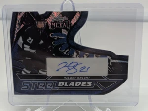 2025 Leaf Metal Hockey Legends Steel Blades Blue Shimmer Hillary Knight Auto 5/8 - Bild 1 von 2