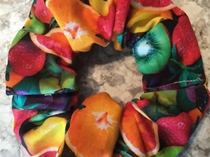 Rainbow Fruit Pride SCRUNCHIE HAIR ELASTIC Scrunchies stocking stuffer LBGTQ New - Picture 1 of 2